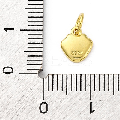 925 Sterling Silver White Enamel Paw Print Charms STER-D303-04G-1