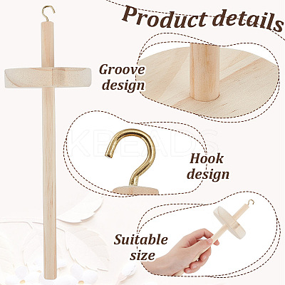 1Pc Wooden Handle with Metal Pin Macrame Fringe Comb TOOL-OC0001-88-1