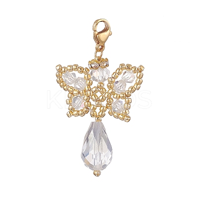 Butterfly Angel Glass Pendant Decoration HJEW-MZ00007-1