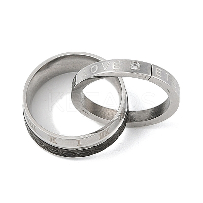 304 Stainless Steel Interlocking Ring Pendants STAS-U040-18P-C-1