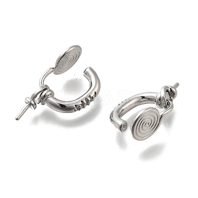 Brass with Cubic Zirconia Ear Cuff Findings LS-KK-Q048-22P-1