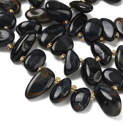Dyed Natural Blue Tiger Eye Beads Strands G-P604-A13-01-1