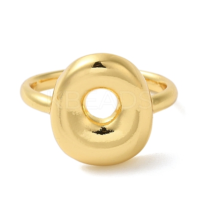 Initials Brass Open Cuff Ring for Women RJEW-N046-02O-G-1