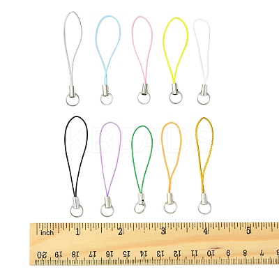 100Pcs Polyester Cord Mobile Straps MOBA-FS0001-02E-1
