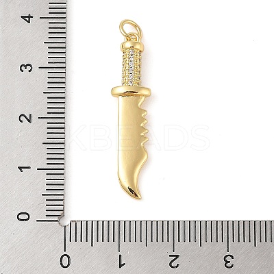 Brass Micro Pave Clear Cubic Zirconia Pendants ZIRC-C010-01G-1