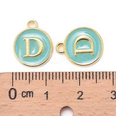 Golden Plated Alloy Enamel Charms X-ENAM-S118-05D-1