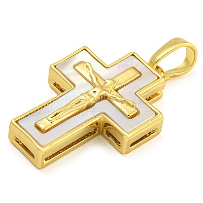 Brass Pendants with Shell KK-D534-02G-03-1