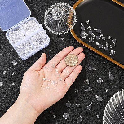 230Pcs 4 Styles Transparent ABS Plastic Pendant Blanks FIND-YW0007-54-1