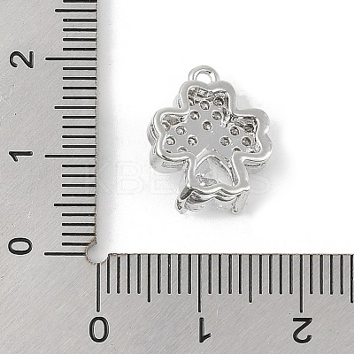Brass Micro Pave Clear Cubic Zirconia Charms KK-R219-30P-1