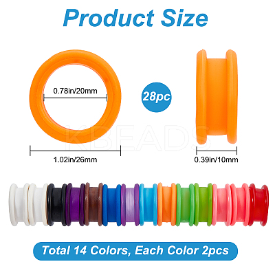 30Pcs 15 Colors Soft Silicone Scissors Finger Rings SIL-GF0001-17-1