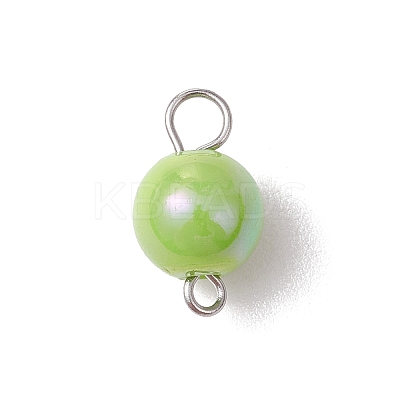 AB Color Plated Opaque Acrylic Round Connector Charms PALLOY-JF03543-02-1