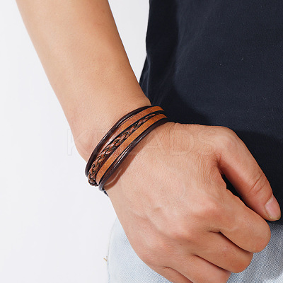 Retro Minimalist Leather Magnetic Clasp Bracelet for Men - Trendy European and American Style Jewelry LS-ST2101929-1