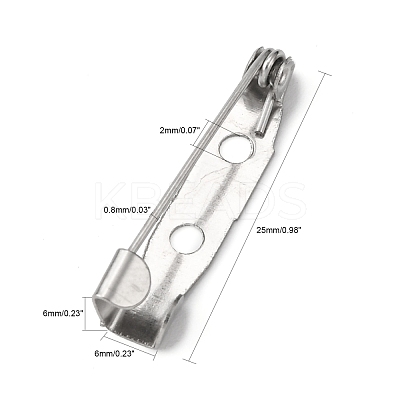 Iron Brooch Pin Back Safety Catch Bar Pins with 2-Hole IFIN-N3292-02-1