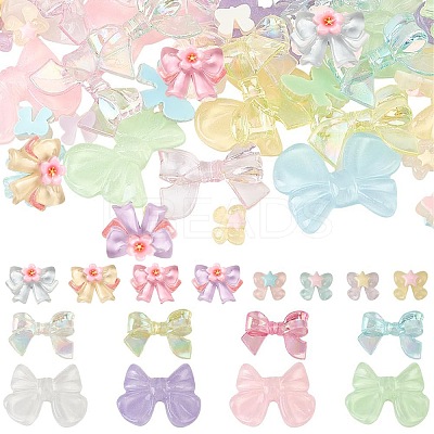 80Pcs 4 Styles Resin Cabochons CRES-SC0003-06A-1