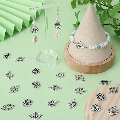 90Pcs 3 Styles Tibetan Style Alloy Connector Charms FIND-SC0007-88-1