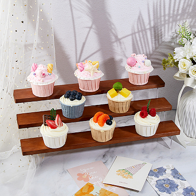 3-Tier Wood Acrylic Organizer Display Riser Rack ODIS-WH0070-13C-1