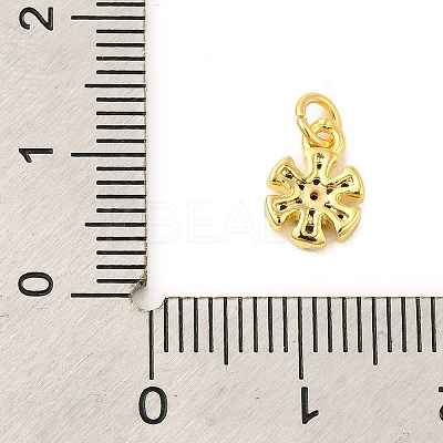 Real 18K Gold Plated Rack Plating Brass Micro Pave Cubic Zirconia Pendants Charms KK-S396-01B-1