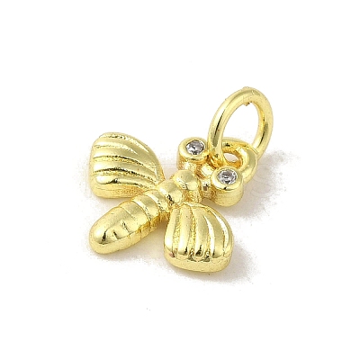 Brass Micro Pave Clear Cubic Zirconia Charms KK-M283-26A-01-1