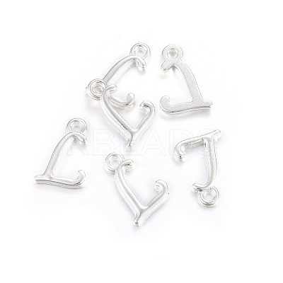 Silver Color Plated Alloy Letter Pendants LS-PALLOY-J718-01S-L-1