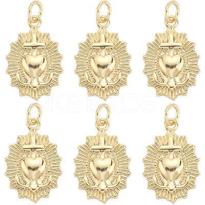 6Pcs Brass Pendants KK-BBC0009-54-1