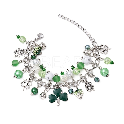 Alloy Multi Charms Chain Bracelets BJEW-JB11201-1