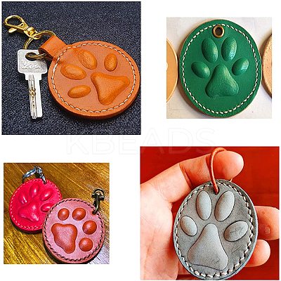 Dog Paw Shape Key Ring Hanging Plastic Mold DIY-WH0183-46-1