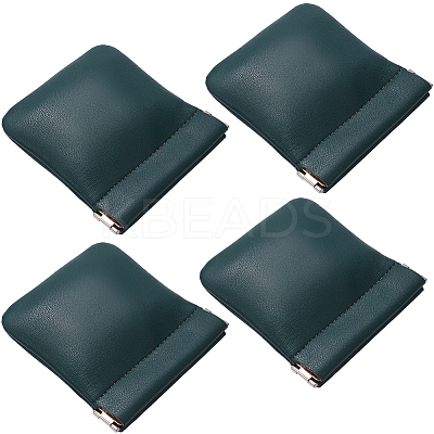4Pcs Square PU Leather Change Purse with Alloy Shrapnel AJEW-BBC0002-22B-1