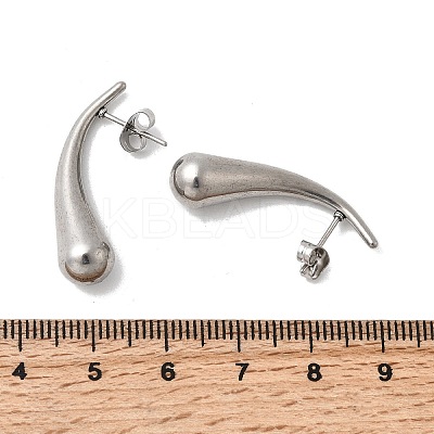 304 Stainless Steel Teardrop Stud Earrings EJEW-F398-05P-1