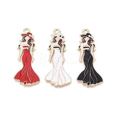 Rack Plating Alloy Enamel Pendants ENAM-N056-427-1