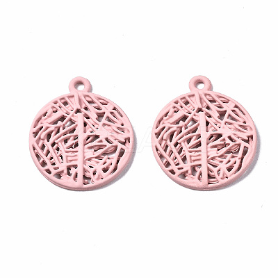 Spray Painted Alloy Pendants PALLOY-Q434-010D-NR-1