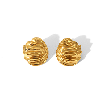 Irregular Texture Geometric 304 Stainless Steel Stud Earrings JR2524-1-1