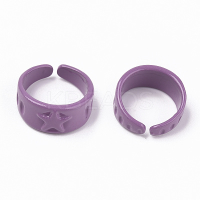 Spray Painted Alloy Cuff Rings X-RJEW-T011-30B-RS-1