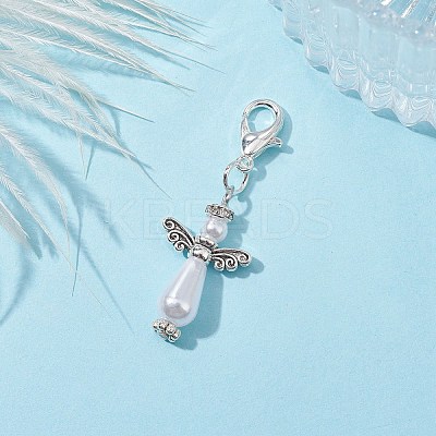Plastic Imitation Pearl Pendant Decorations HJEW-JM01695-1