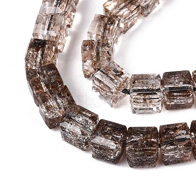 Crackle Transparent Glass Beads Strands GLAA-N062-6mm-01-1
