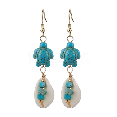 5 Pairs 304 Stainless Steel Shell Dangle Earrings EJEW-JE06441-1