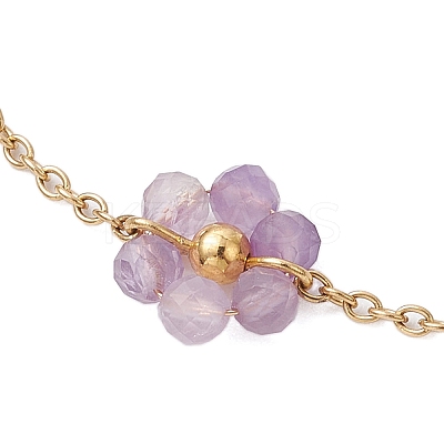 Natural Mixed Gemstone Beaded Link Bracelets BJEW-JB11246-1
