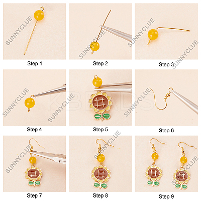 DIY Sunflower and Bee Earring Making Kit DIY-SC0020-20-1