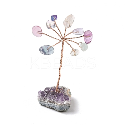 Natural Fluorite Chips Tree of Life Decorations DJEW-P022-03A-07-1