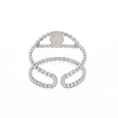 Tarnish Resistant 304 Stainless Steel Open Pad Ring Cabochon Settings STAS-S119-157P-1