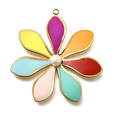 304 Stainless Steel Enamel Pendants STAS-Z163-31G-1