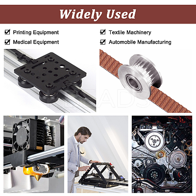 Rubber GT2 Timing Belt AJEW-WH0258-267-1