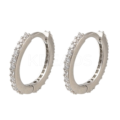 Rack Plating Brass Micro Pave Cubic Zirconia Hoop Earrings EJEW-H143-15P-1