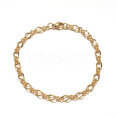 304 Stainless Steel Chain Bracelets BJEW-L531-06G-1