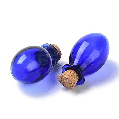 Oval Glass Cork Bottles Ornament X1-AJEW-O032-03B-1
