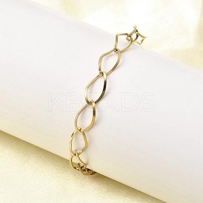 304 Stainless Steel Link Chain Bracelets for Women BJEW-A051-02G-1