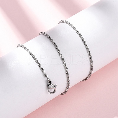 1.5MM 304 Stainless Steel Rope Chain Necklaces NJEW-T016-23P-1