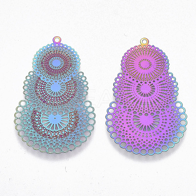 Ion Plating(IP) 304 Stainless Steel Filigree Pendants LS-X-STAS-R102-10-1