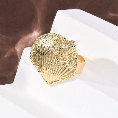 Ocean Brass Cuff Open Rings RJEW-Z129-01G-01-1
