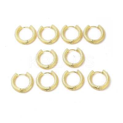 Rack Plating Brass Hinged Textured Hoop Earrings for Women EJEW-E270-21G-1