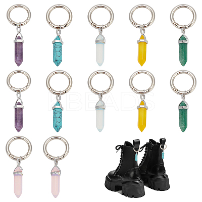 Bullet Gemstone Marten Boots Pendant Decoration PALLOY-PH01610-1